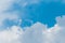 White clouds weather change wind against blue sky nature atmosphere background
