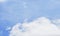 White cloudy in the blue sky natural background, copy space for write text in four frame on white background