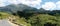 white cloudy fog in the top of mountain Merapi Mountain with a lot of plant green colored mount