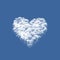 White cloudy Valentine Heart