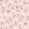 White clover flowers.  Vector floral seamless pattern. Cute hand-drawn  pattern design for fabric, wallpaper