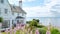 White coastal cottage in the English countryside style by the seaside