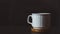 White Coffee mug on a dark wooden background