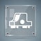 White Collimator sight icon isolated on grey background. Sniper scope crosshairs. Square glass panels. Vector