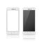 White color mobile phone with blank and dark screen.
