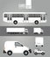 White color mockup group cars vehicles icons