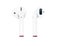 White color wireless bluetooth Earbuds Headphones flat vector illustration on white background
