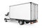 White Commercial Industrial Cargo Delivery Van Truck. 3d Rendering