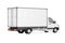 White Commercial Industrial Cargo Delivery Van Truck. 3d Rendering