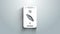 White Compass screen apps on smartphone for navigation icon isolated on grey background. Application compass for