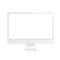 White computer monitor. Front view - stock vector