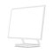 White computer monitor mockup with perspective 34 right view