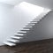 White concrete stair near a wall