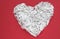 An white confetti heart