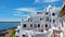 White construction with the blue sky and the beach on background. Casapueblo