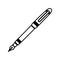 white contour metal ballpen icon