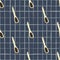 White cooking spoon ornament seamless pattern. Kitchen doodle print on navy blue chequered background
