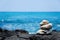 White coral Zen rocks on Hawaiian coast