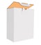 White Corrugated Box Illustration, White Paper Box mock up on white background