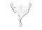 White cotton face mask with long strap and virus logo to protect corona virus Covid19 vector on white background
