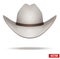 White cowboy hat. Vector Illustration. Isolated on