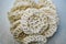 White crackers or krupuk in the shape of a circle for a side dish or snack