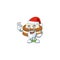 White cream alfajor cartoon character of Santa showing ok finger