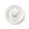White cream in a bowl, yogurt, mayonnaise or sour cream, vector dairy products