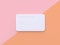 White credit card abstract minimal pink orange pastel tilted background 3d render business concept