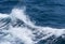 White crest of a sea wave. Selective focus. Shallow depth of fie