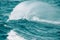 White crest of a sea wave. Selective focus. Shallow depth of fie