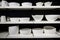 White crockery on shelves