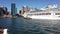 White Cruise Ship and Ferry, Sydney Harbour, Australia