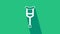 White Crutch or crutches icon isolated on green background. Equipment for rehabilitation of people with diseases of