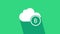 White Cryptocurrency cloud mining icon isolated on green background. Blockchain technology, bitcoin, digital money