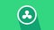 White Cryptocurrency coin Ripple XRP icon isolated on green background. Altcoin symbol. Blockchain based secure crypto