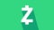 White Cryptocurrency coin Zcash ZEC icon isolated on green background. Altcoin symbol. Blockchain based secure crypto