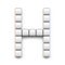 White cube, pixel font Letter H 3D