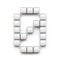 White cube, pixel font Number ZERO 0 3D