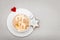White cup coffee christmas gingerbread cake star heart symbol love