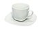 White cup on a square saucer