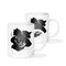 White cups with black roses - a unique design.