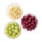 White currant, green gooseberry, cherry, in a bowl