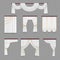 White curtains drapery for wedding room and windows on transparent background