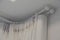 The white curtains with ring-top rail Curtain interior decoration