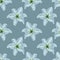 White cute lily flowers repeat pattern