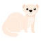 White cute mink icon, cartoon style