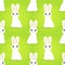 White cute rabbits seamless pattern