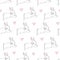 White cute rabbits on a white background with pink hearts vector illustration sketch Bunny seamless pattern print summer spring