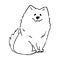 White cute smiling samoyed dog hand drawn vector llustration doodle. Puppy cartoon character design outline sketch